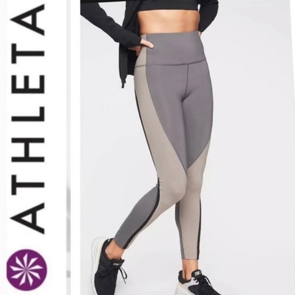 Athleta Pants - Athleta Spar Colorblock 7/8 Tight in Silver Bells Large